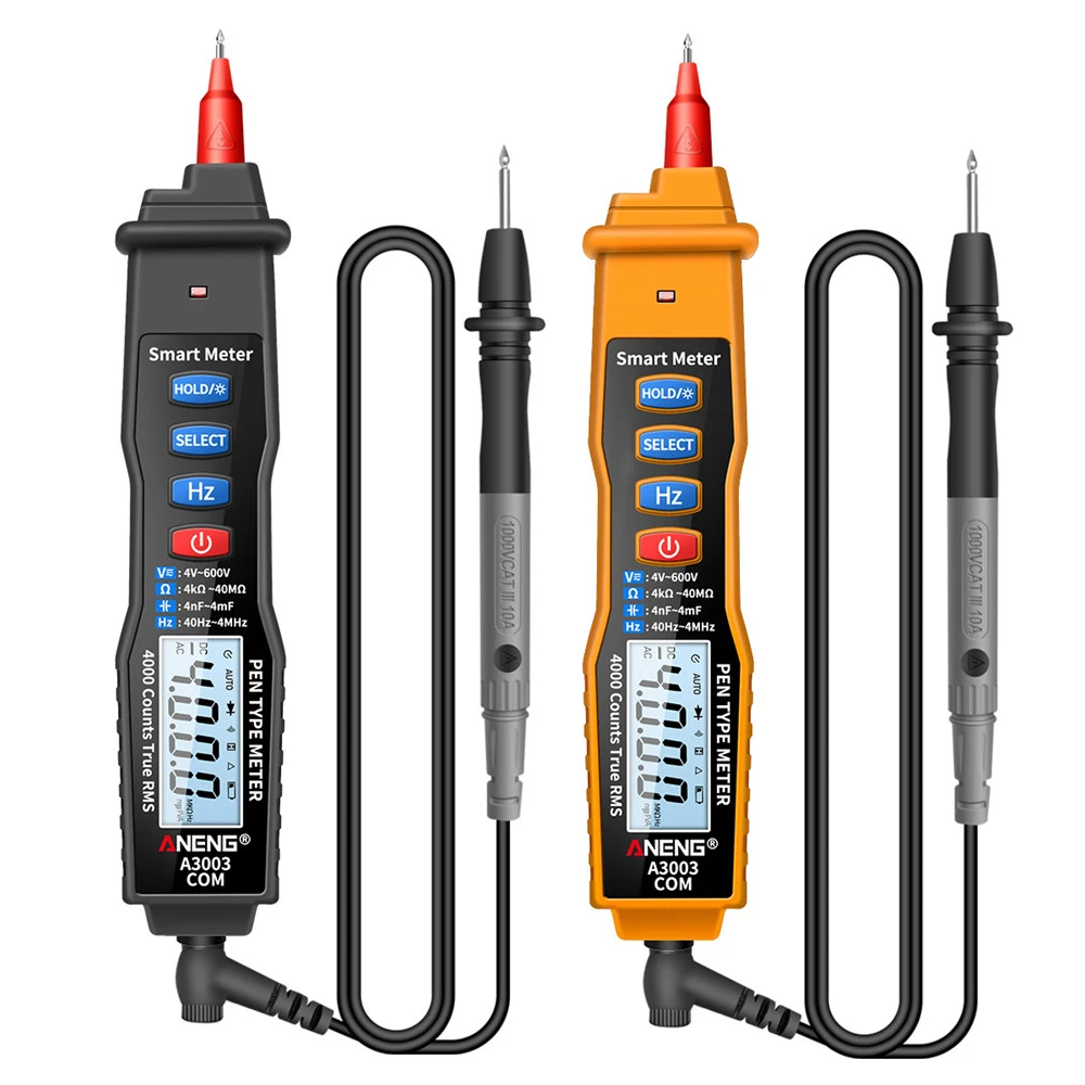 Smart DC/AC Voltage Tester A3003 Digital Pen Multimeter Professional 4000 Counts True RMS Meter