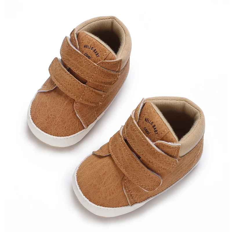 Sepatu bayi laki-laki, sneaker olahraga kasual PU sol anti slip bayi 0-18 langkah pertama berjalan