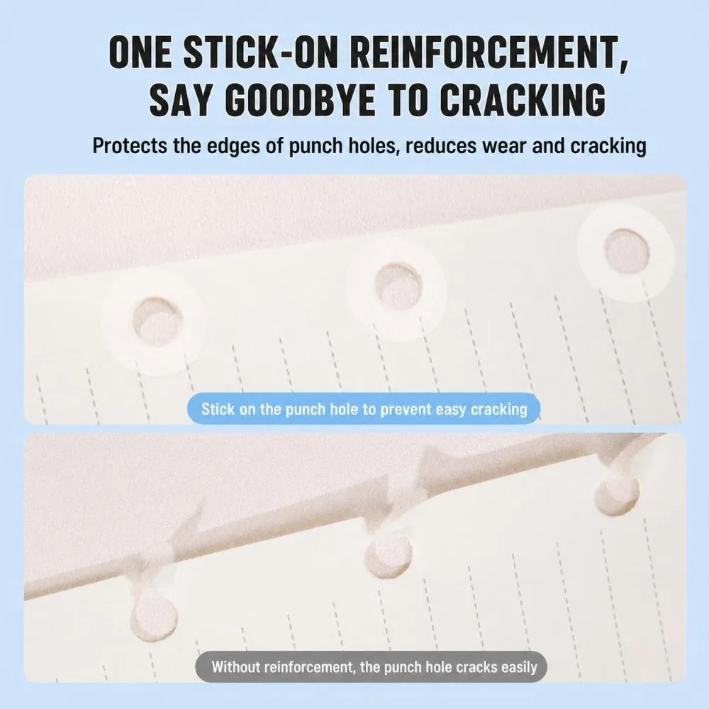 200Pcs Clear Hole Reinforcement Stickers 8mm Inner Diameter Prevent Paper Tear Loose Leaf Hole Reinforcers Round