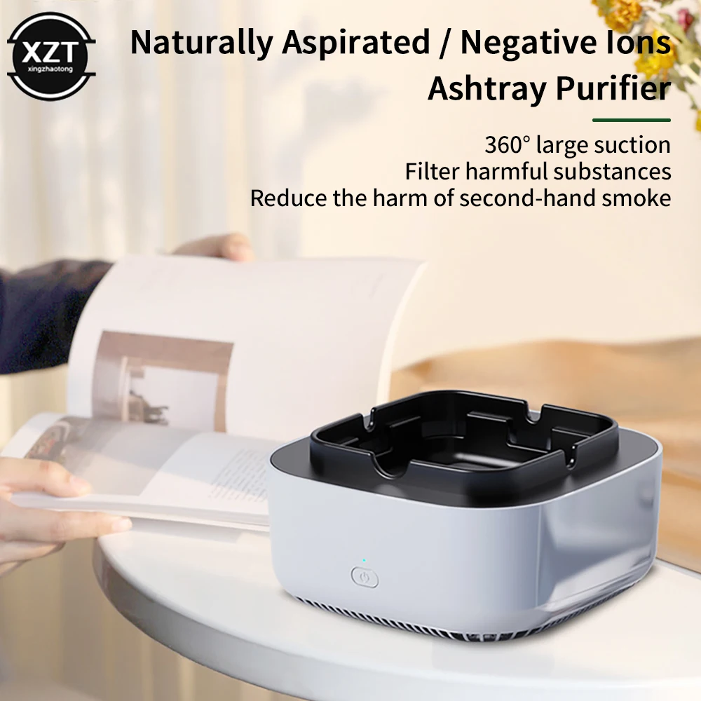 Multifunctional Ashtray Air Purifier Second-hand Smoke Filter Odor Removal Desktop Mini Intelligent Negative Ion Air Purifier