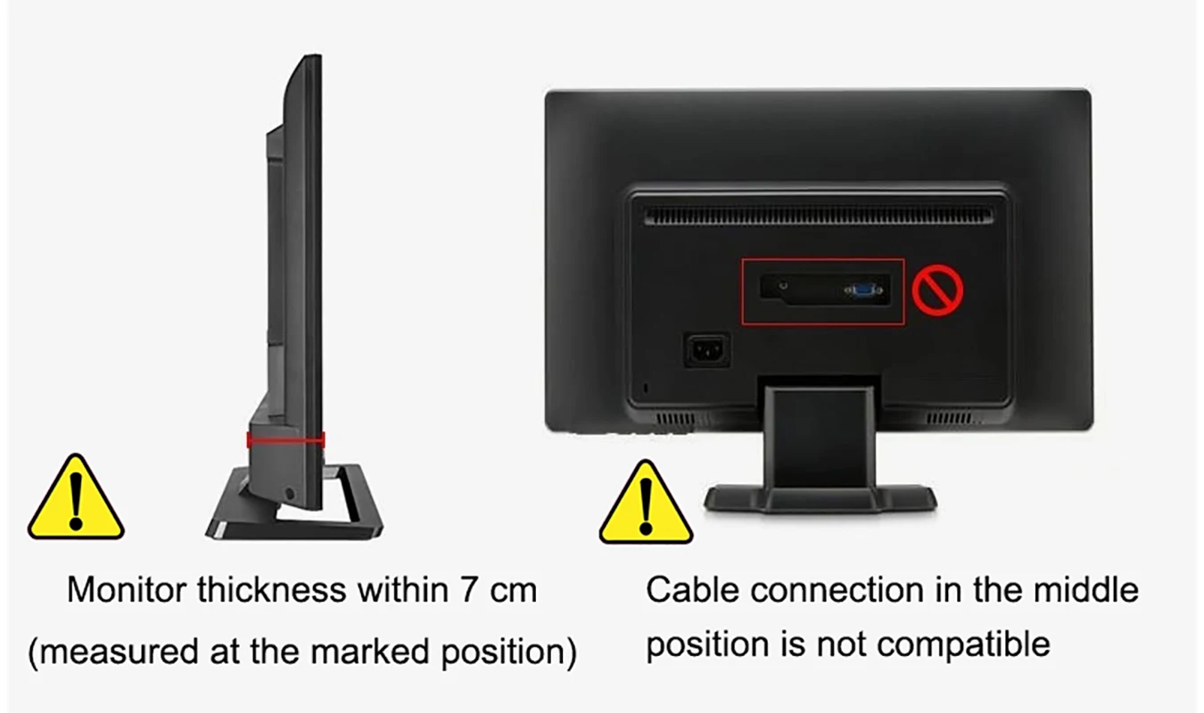 Adapter Parts Extension VESA Fixing Bracket / Monitor Holder Support for 14-27 inch No mounting Hole Monitors LCD Display Mount