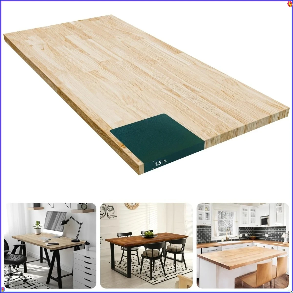 

Solid Wood Butcher Block Countertop 36x36 Inch, Unfinished DIY Kitchen Island, 36 x 36 x 1.5 Inch, Durable