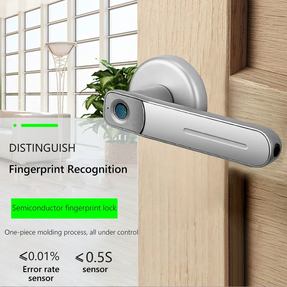 Electronic Fingerprint Lock para Casa, Smart Door Lock, TT Lock Key, App Unlock, Indoor, Office, Wooden Room, Bedroom