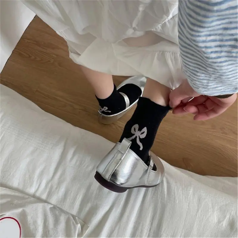 Y88A Women Low Cut No Show Socks Embroidery Bowknot Anti Slip Invisible Socks