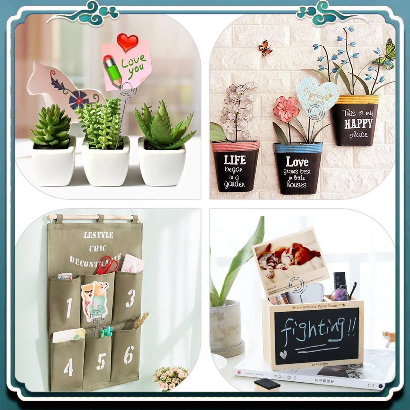 

A67K-100 X Металлические провода Держатель для визитных карточек Памятка Фото Картина Бумага Зажим для заметок Кронштейн Diy Craft Товары для дома и офиса, круглый