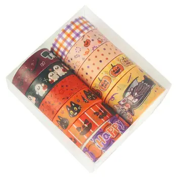 11Pcs Halloween Paper Tape DIY Diary Album Journal Scrapbooking Decoration Halloween Decorative Stickers DIY Handbook Material