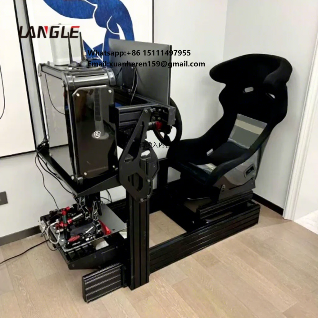 Manufacture OEM Aluminum Profile Racing Gaming Chair Simulator Cockpit Black Complete Set Simulation Game Racing Cockpit Rig