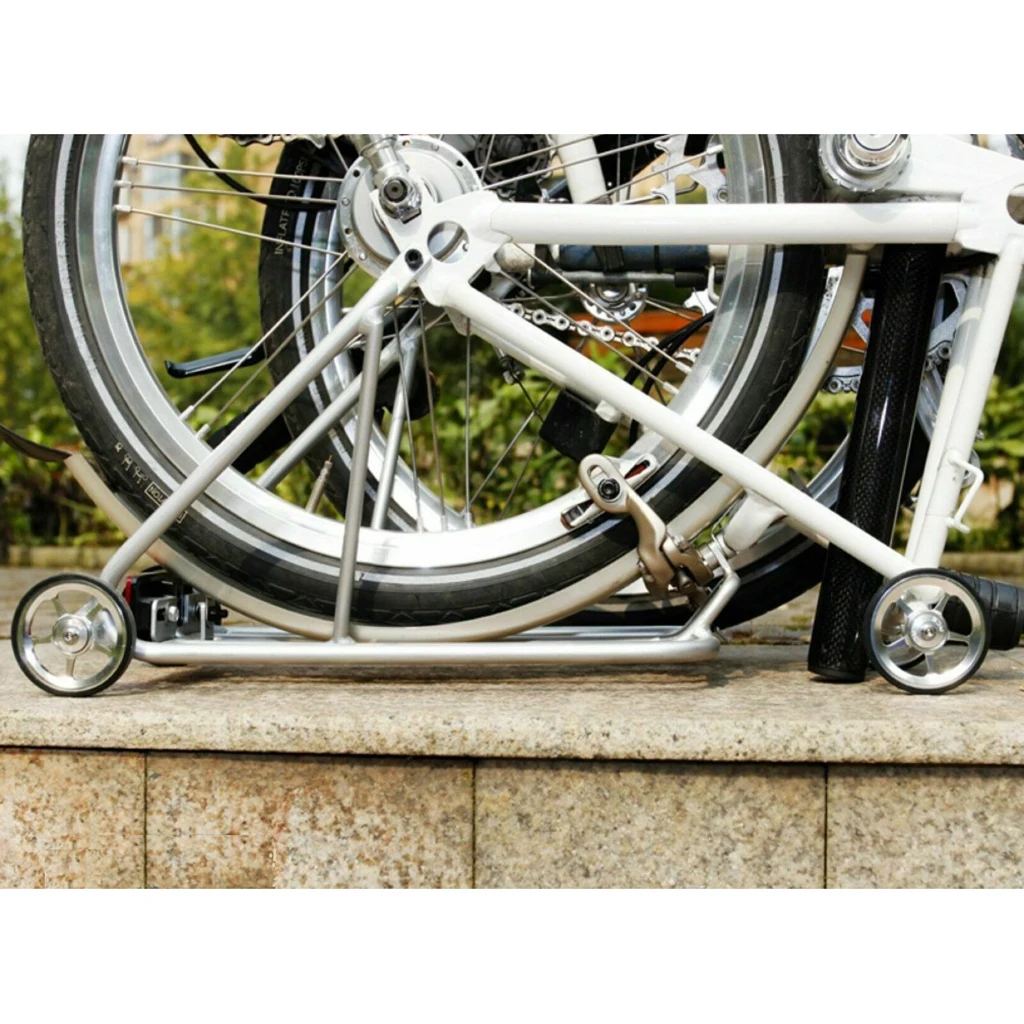 خفيفة دراجة الرف معدات ركوب الدراجات الوقوف ل Brompton الدراجات رف الأمتعة الناقل ، أسود