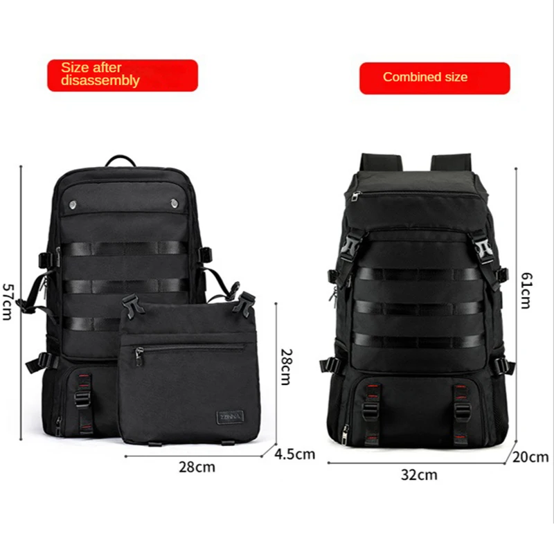 80L Men's Multifunction USB Backpack Waterproof Travel School Bag Large Capacity Outdoor Hiking Camping Pack for Male Mochila