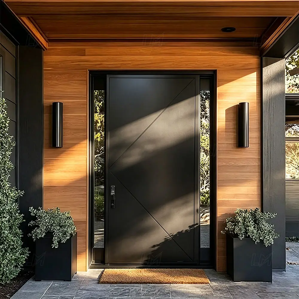 

Villa Noise Reduction Rainproof Entrance Door Corrosion Resistant with Password Lock Security Door Manually Open The Hinged Door