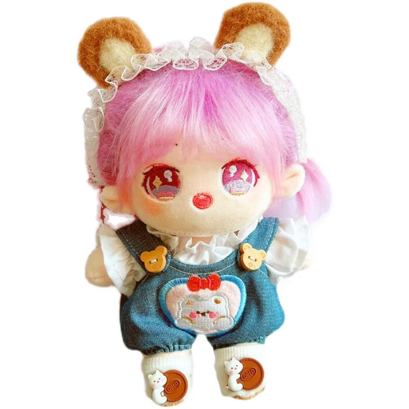 20CM Doll Clothes Lovely Overalls Dress Up Cute Plush Dolls Clothes Doll Accessories EXO idol Dolls Fans Gift DIY Toy