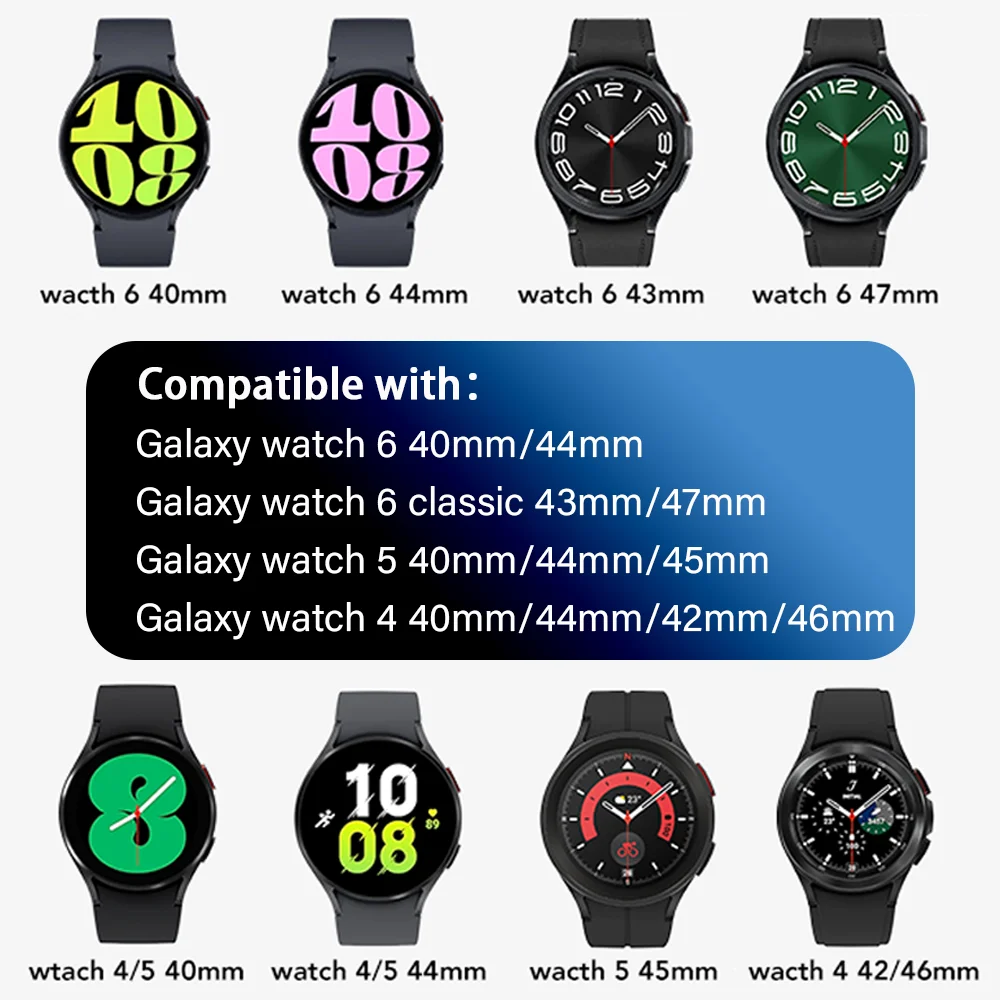 Gelang kepang tanpa celah untuk jam tangan Samsung Galaxy 7 6 5 4 44mm 40mm/5 pro gelang magnetik Galaxy watch6 klasik 47 43 tali