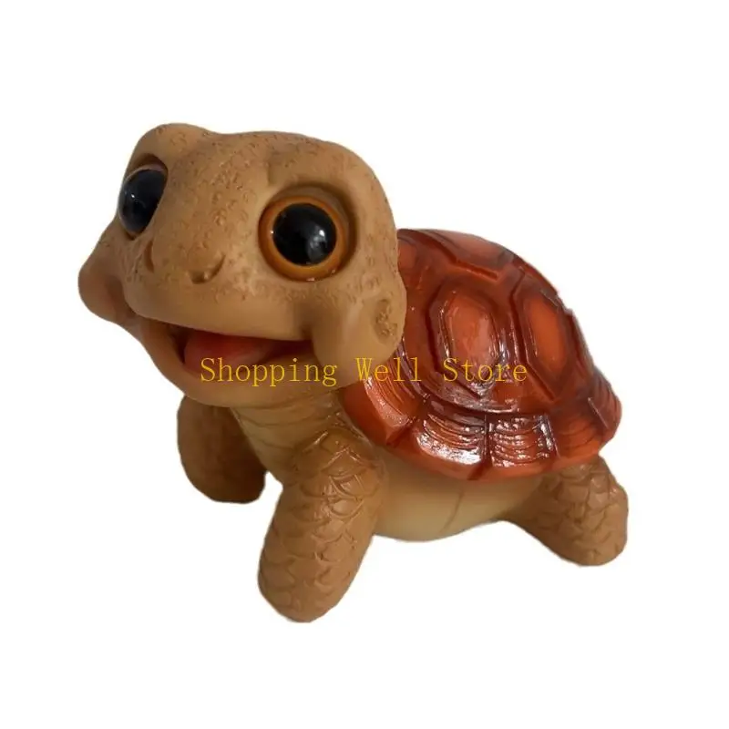 KX4B Resin Turtles Statue Hand Painted Turtles Figurines Animal Sculptures for Home Garden Decorations Collectibles Gift
