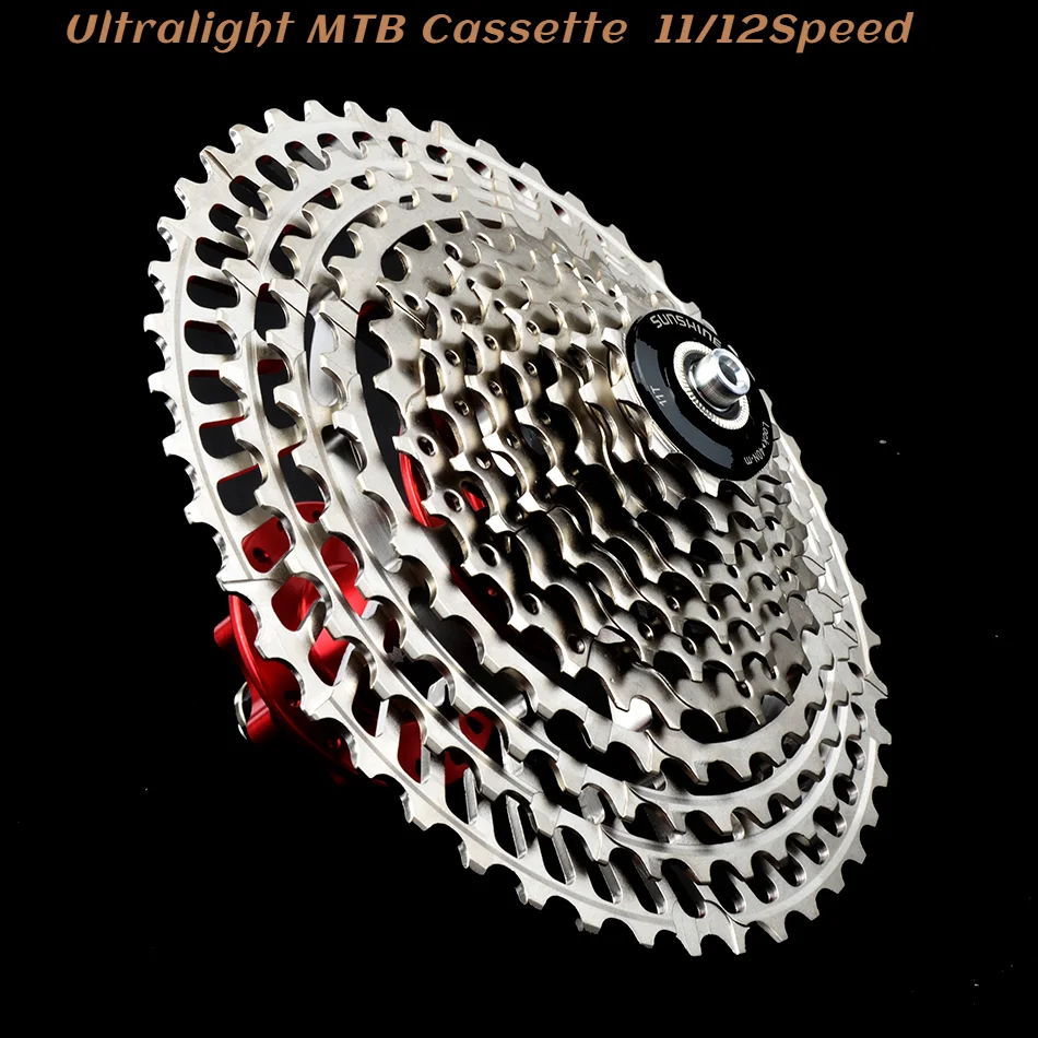 SUNSHINE Ultralight MTB Cassette CNC 10/11/12Speed 46-52T HG Freewheel for SHIMANO DEORE SLX XT SRAM Transmission