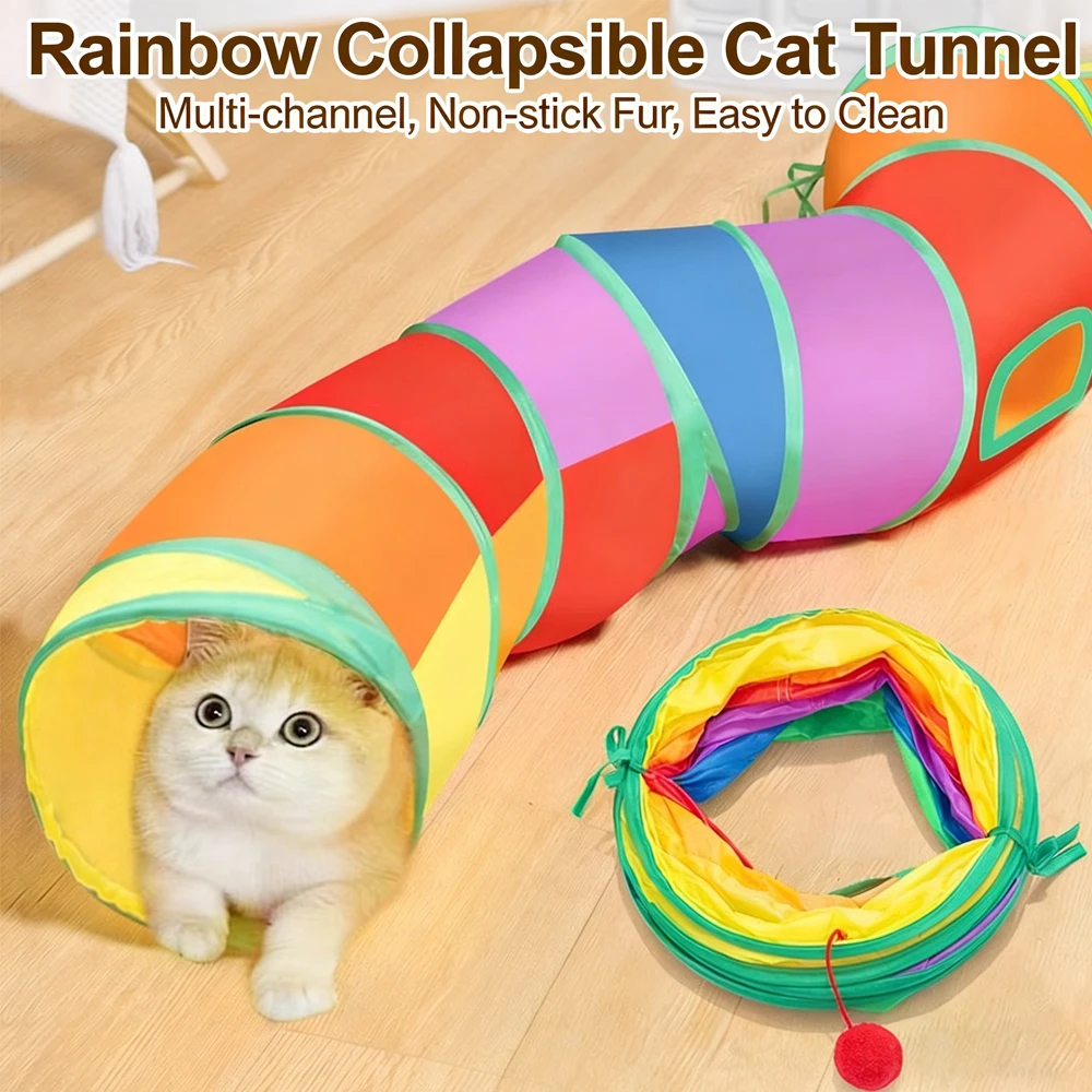 

Cat Tunnel Tube Foldable Cat Toys Kitty Training Interactive Fun Toy Tunnel Bored for Puppy Kitten Pet Supplies Cat Accessories