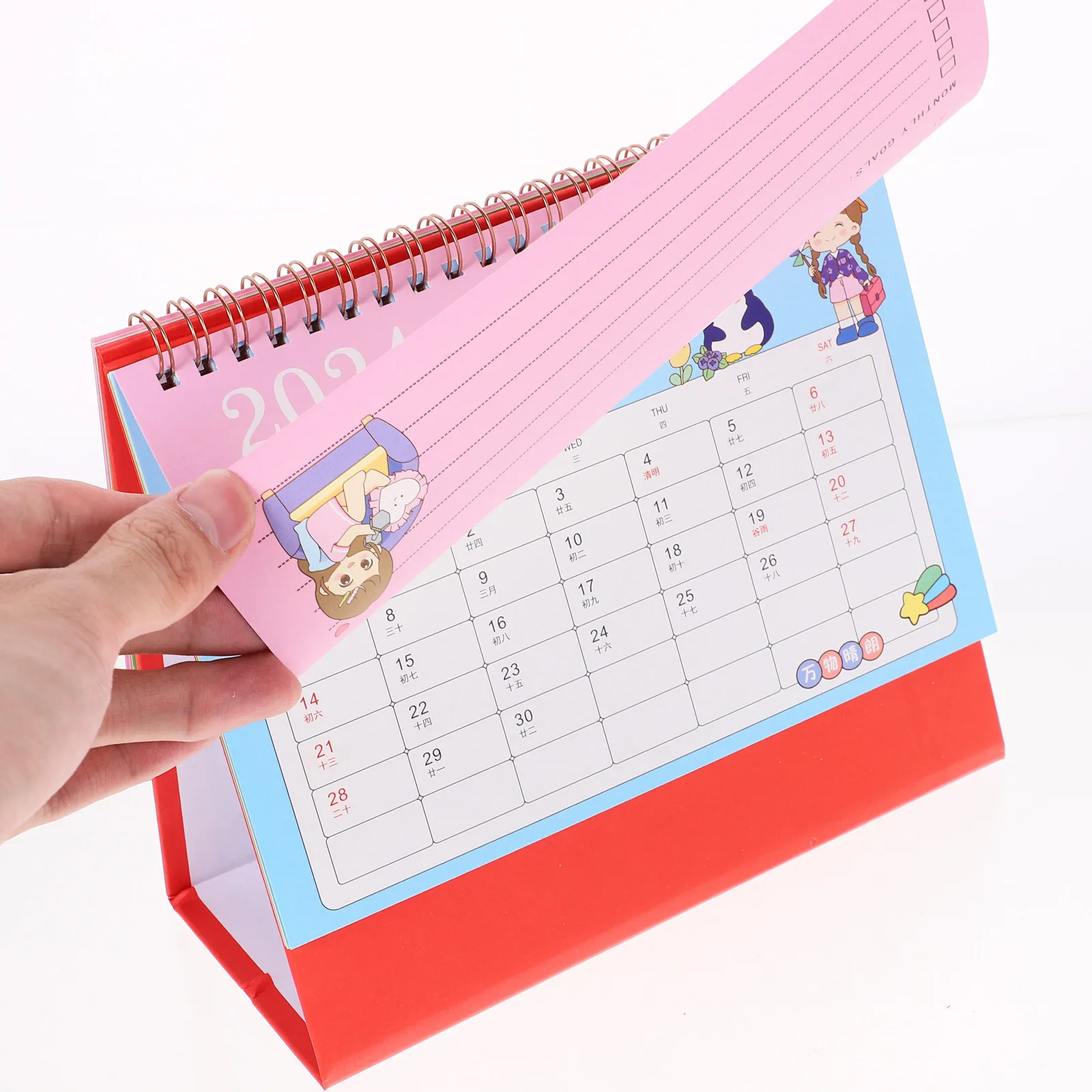 

Calendar Decor Funny Desk Calendars Home Office 2024-2025 Cute Desktop Standing Monthly Daily Use