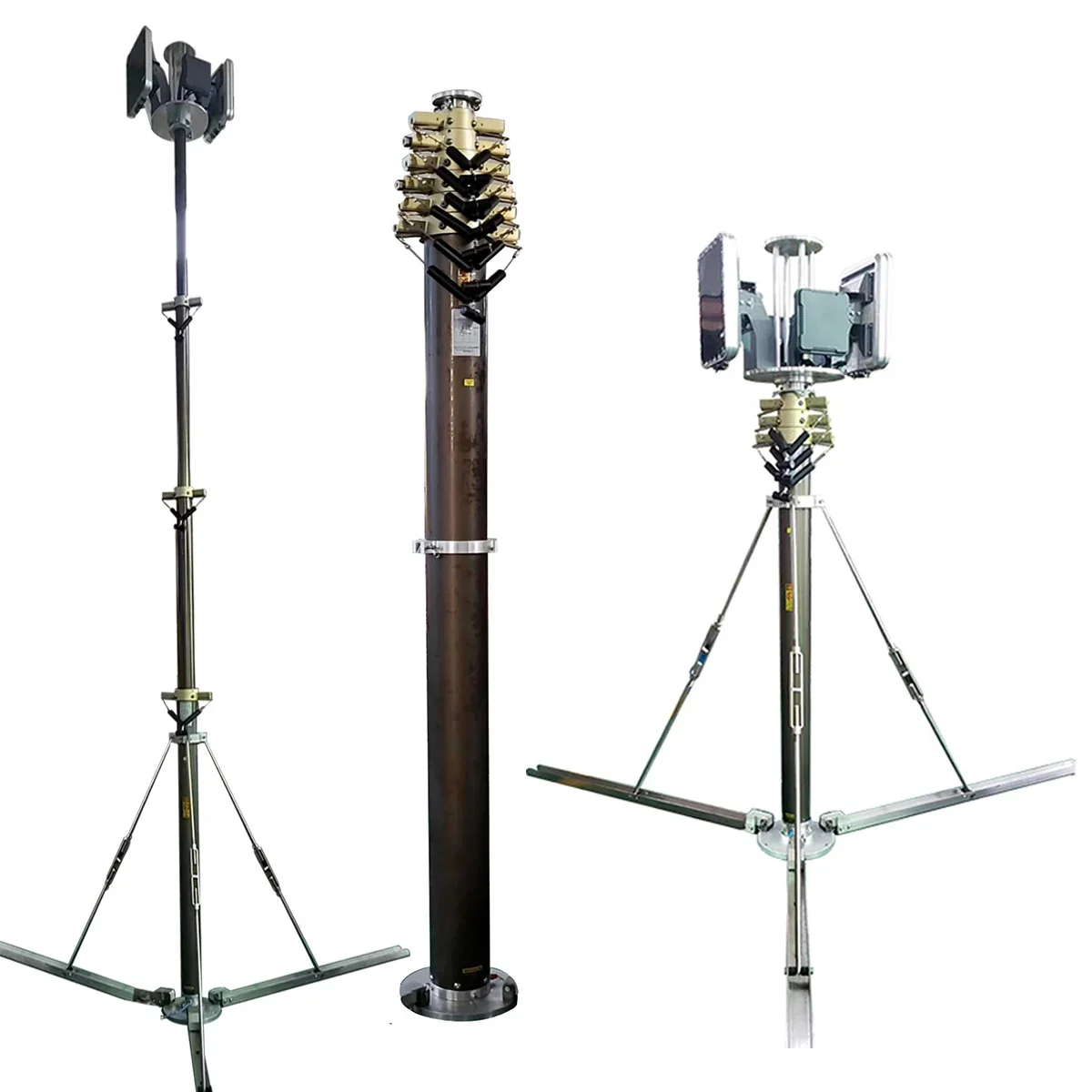 Outdoor 10m Lightning Rod Mast Cctv Camera Telescopic Mast with Tripod