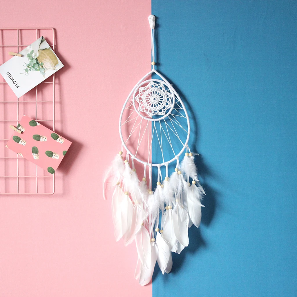 Fresh with Feathers Drop Shape Handmade Wall Hanging Ornaments