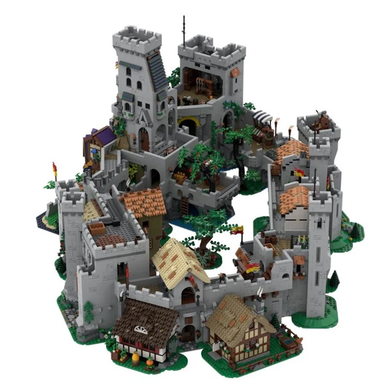 Mittelalterliche Schloss-MOC-Bausteine, komplettes Set mit großen Schlössern, Technologie, modularen Blöcken, Geschenke, Weihnachtsspielzeug, DIY-Sets, Montage