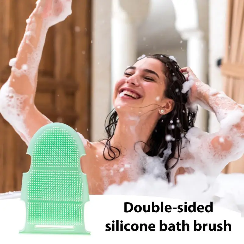 Silicone Body Scrubber Double-Sided Massager Shower Scrub Gloves Body Brushes For Sensitive Skin Dry Skin Oily Skin Combination