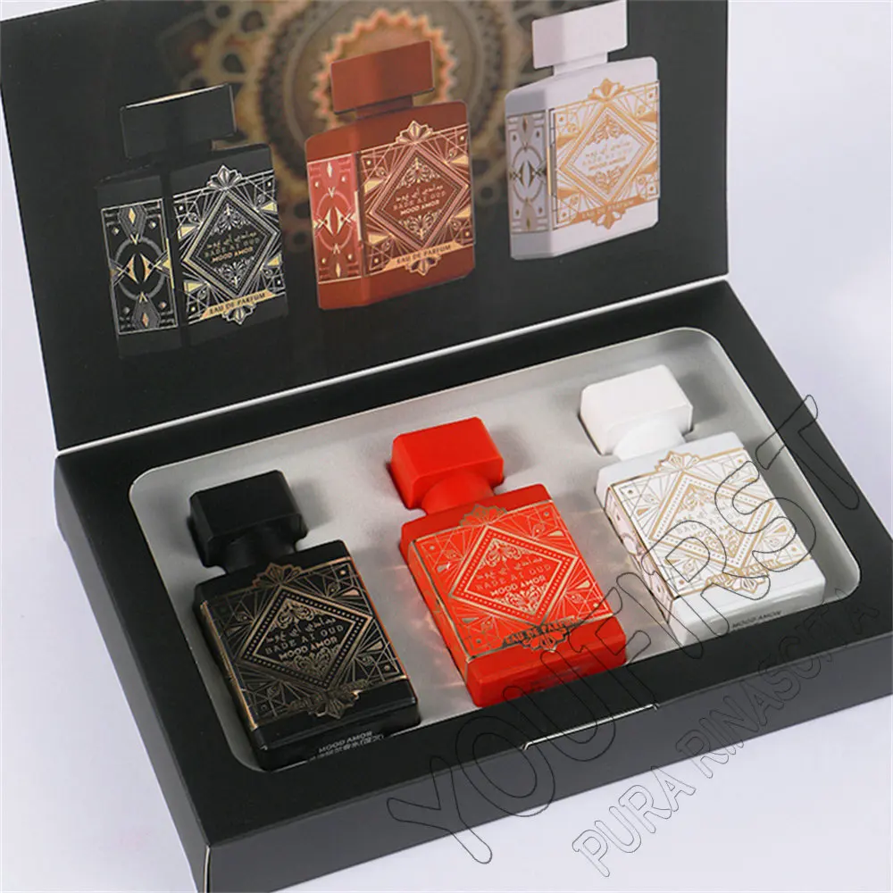 Unisex Dubai Perfumes Women 30ml 3Pcs Gift Set Cologne Men Lasting Fragrance Perfumes De Mujer Floral Woody Scent Parfums Homme