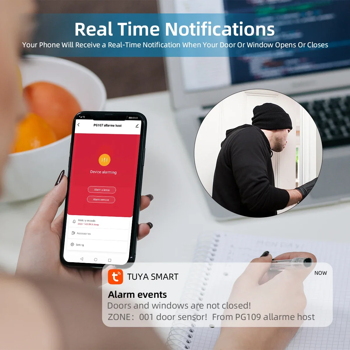 Беспроводная система охранной сигнализации Tuya, 4G, PG109, поддержка Alexa и Google Home, Windows, датчик движения
