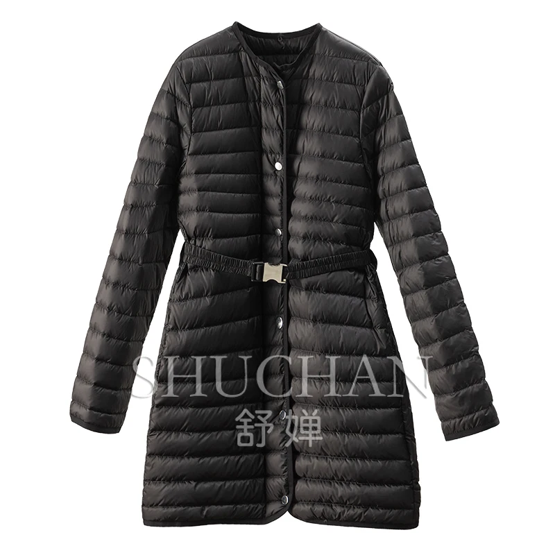 Light Warm Luxury, Classic Slim 90 Goose Down Removable Hooded Waist Down Jacket Women Abrigos De Mujer  Coat Women