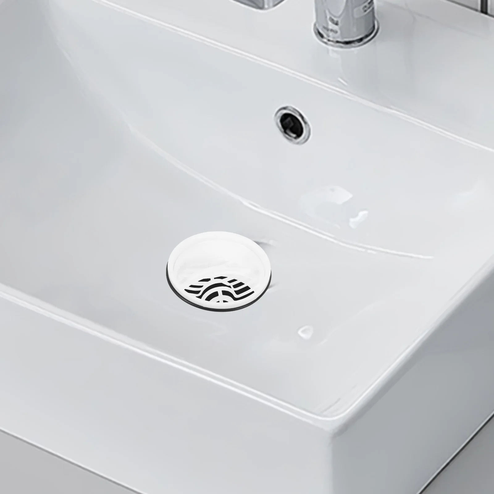 

1Set White Bathroom Drain Filter Basket Sink Strainer Anti-Clog Floor Drain Filter Net Odor Proof Backflow Stopper