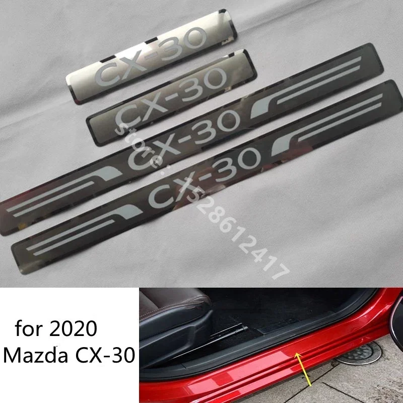 

For MAZDA CX-30 CX30 2019-2021 Scuff Plate/Door Sill Door Sill Scuff Plate Welcome Pedal Car Styling Accessories