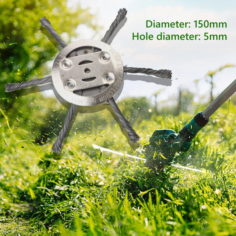 3/6 Head Steel Wire Grass Trimmer Head Lawn Mower Grass BrushCutter Dust Removal Weeding Plate Swing Metal Blade for Garden Tool