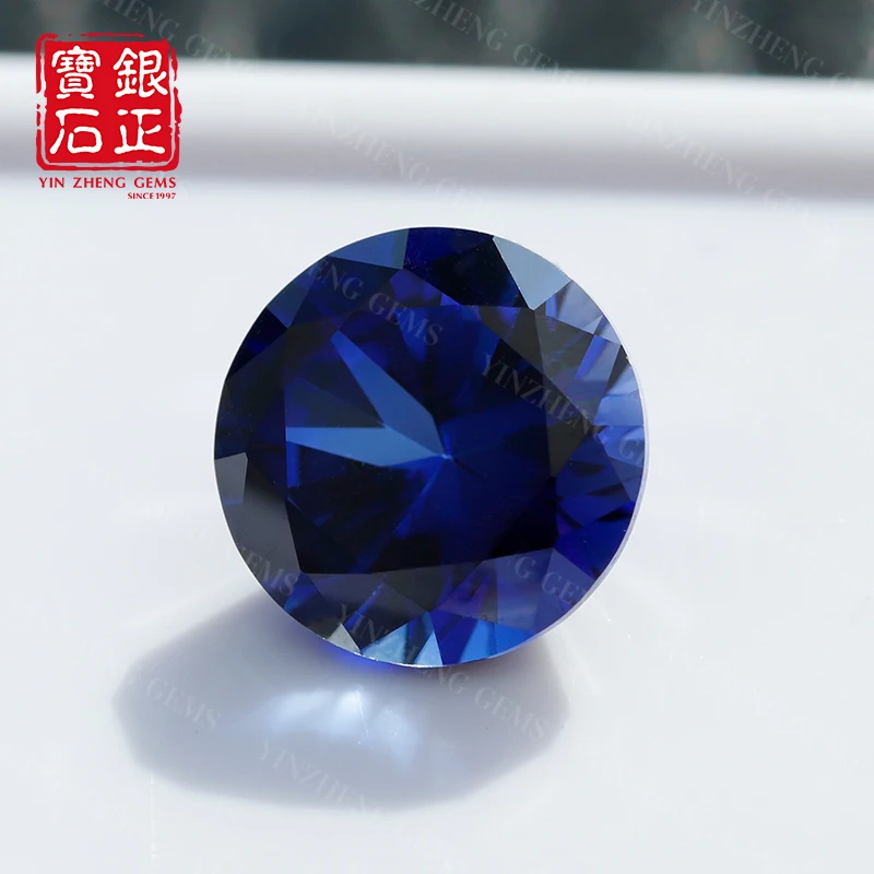 YinZheng Flame Melted Royal Blue Sapphire Round Cut Can Be Provide GRC Or AGL Certifacate For Jewelry Making Cultivate Sapphire - Image 4