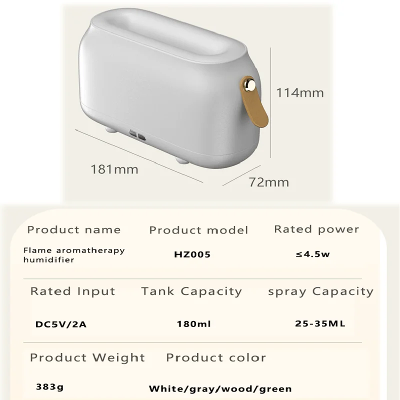 Large Flame Air Humidifier usb Essential Oil Diffuser Ultrasonic Cool Mist Maker Fogger Humidificador LED Lamp Aroma Diffuser