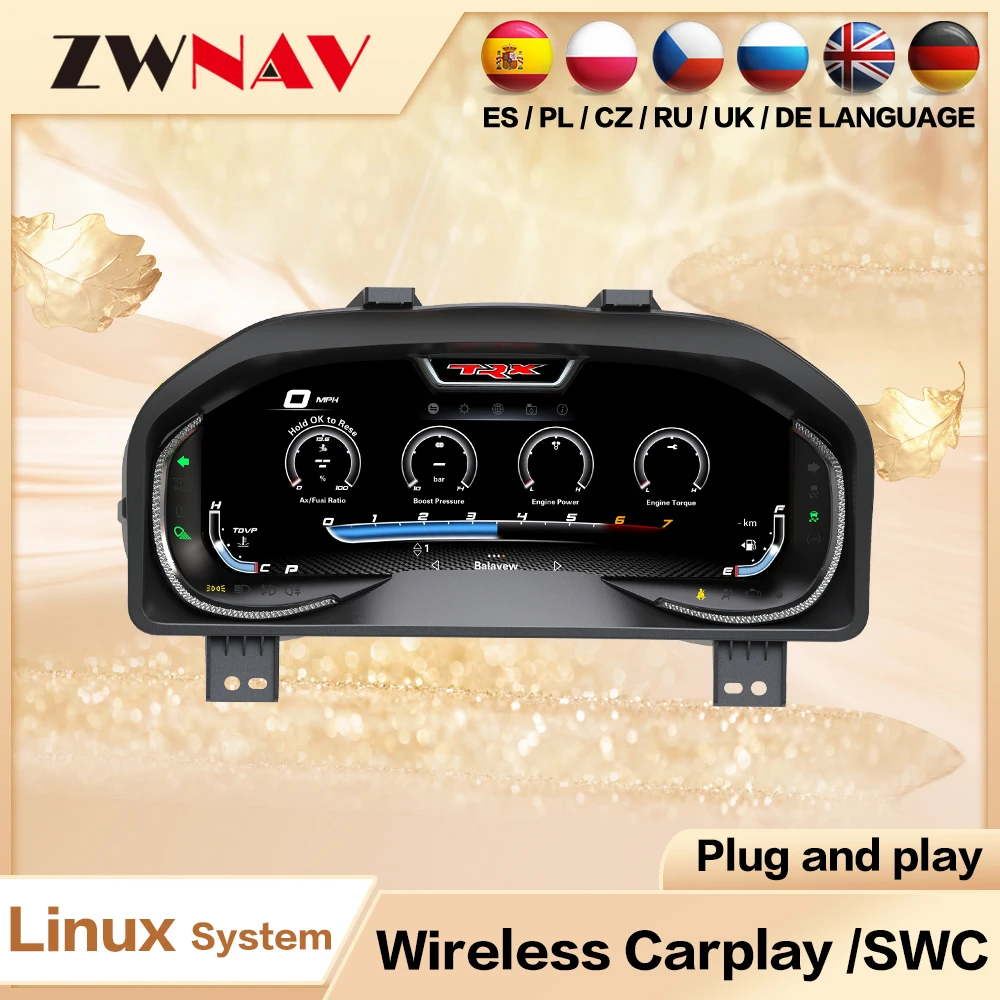 

ZWNAV 12.3'' Digital LCD Instrument Dash Screen Digital Cluster For Dodge Ram 2013-2018 Car LCD Dashboard Instrument