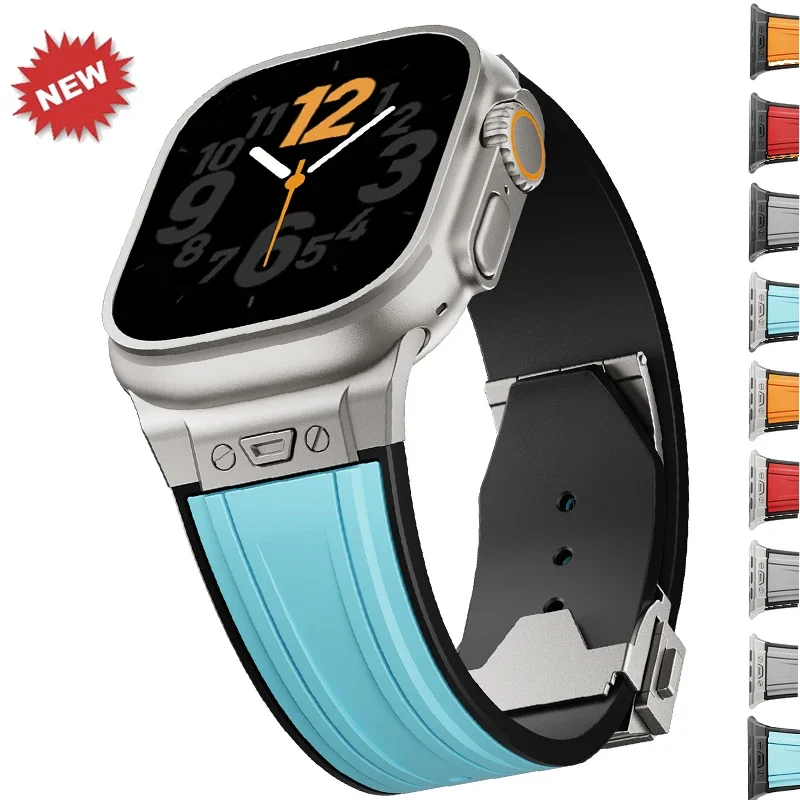Silikon-Sportarmband für Apple Watch Ultra 49mm Serie 9 8 7 45 44mm Band für IWatch 11 10 6 5 4 3 Se 42mm 46mm Gummi-Armband
