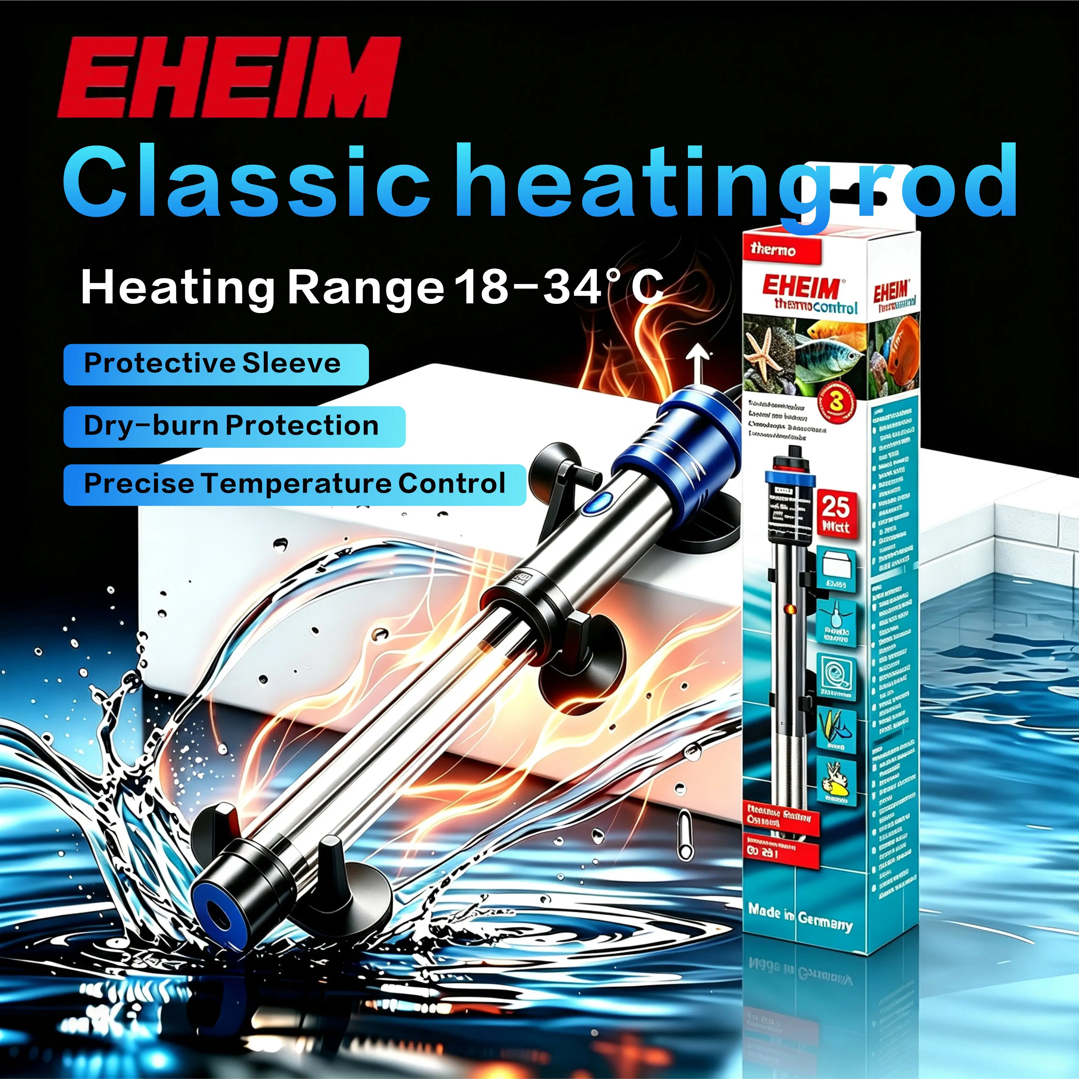 Planted Aquarium Water Temperature - EHEIM - Barra calefactora clásica a