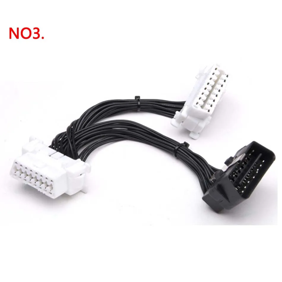 OBD2 16PIN Male to Two Female Extension Cable for  Audi/Buick/Cruze/Cadillac/Toyota Car diagnostic Harness OBD Plug Connector