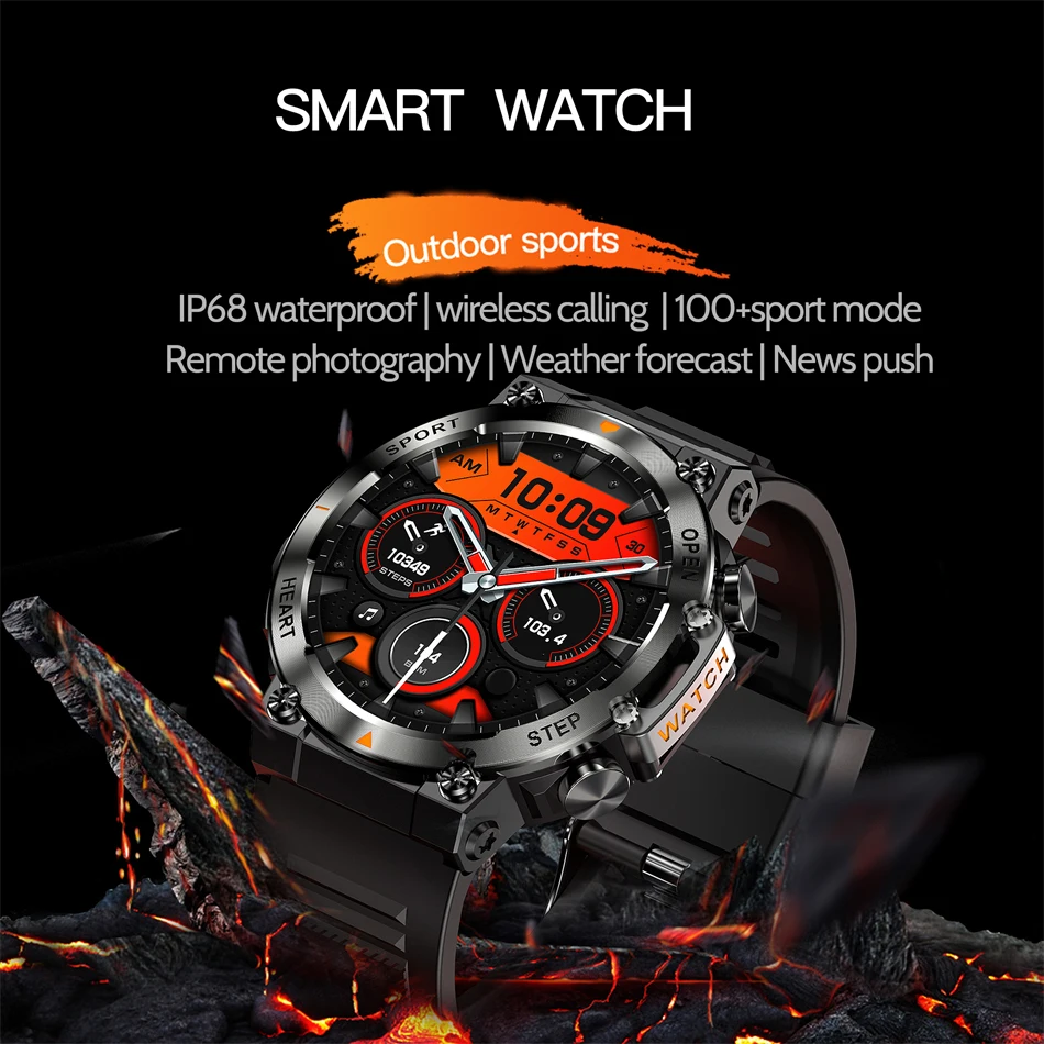 2025 nuovo orologio intelligente da uomo chiamata Bluetooth assistente vocale 100 + modalità esercizio frequenza cardiaca monitor sanitario previsioni meteo impermeabili