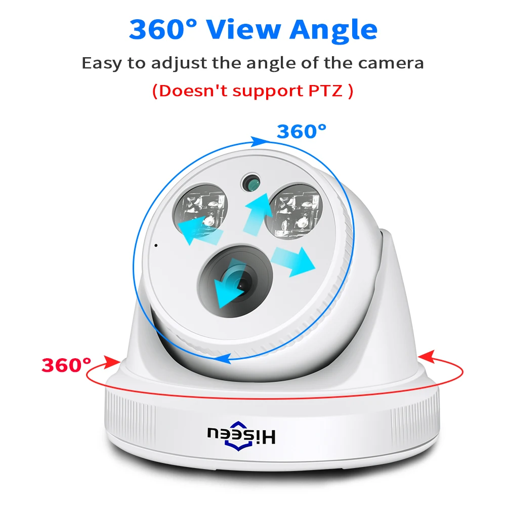 Hiseeu 3MP 5MP POE IP Camera H.265 Dome Camera 1536P Night Vision P2P Motion Detection For PoE NVR HD Lens App View 30fps