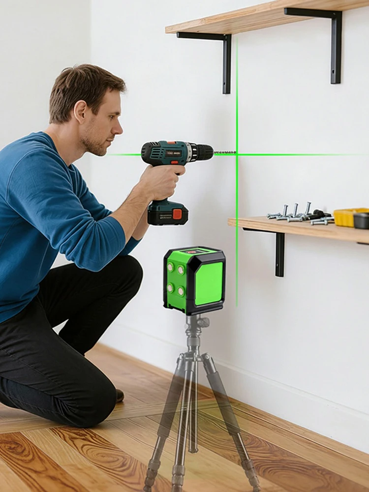 

Lazer Leveler Tool 2 Lines for DIY Construction & Decoration Indoor Projects Wall Rotary Lazer Level (Batteries Not Included)