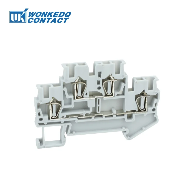 STTB2.5 50Pcs Double Level Electrical Connectors 2 Layer Spring-cage ST Type Wiring Return Pull STTB 2.5 Din Rail Terminal Block