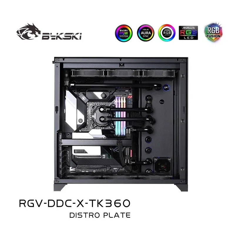 Imagem -03 - Bykski-desktop Computer Distro Plate Universal Waterway Board Reservatório de Água Nova Solução 5v Argb Rgv-ddc-x-tk120 240