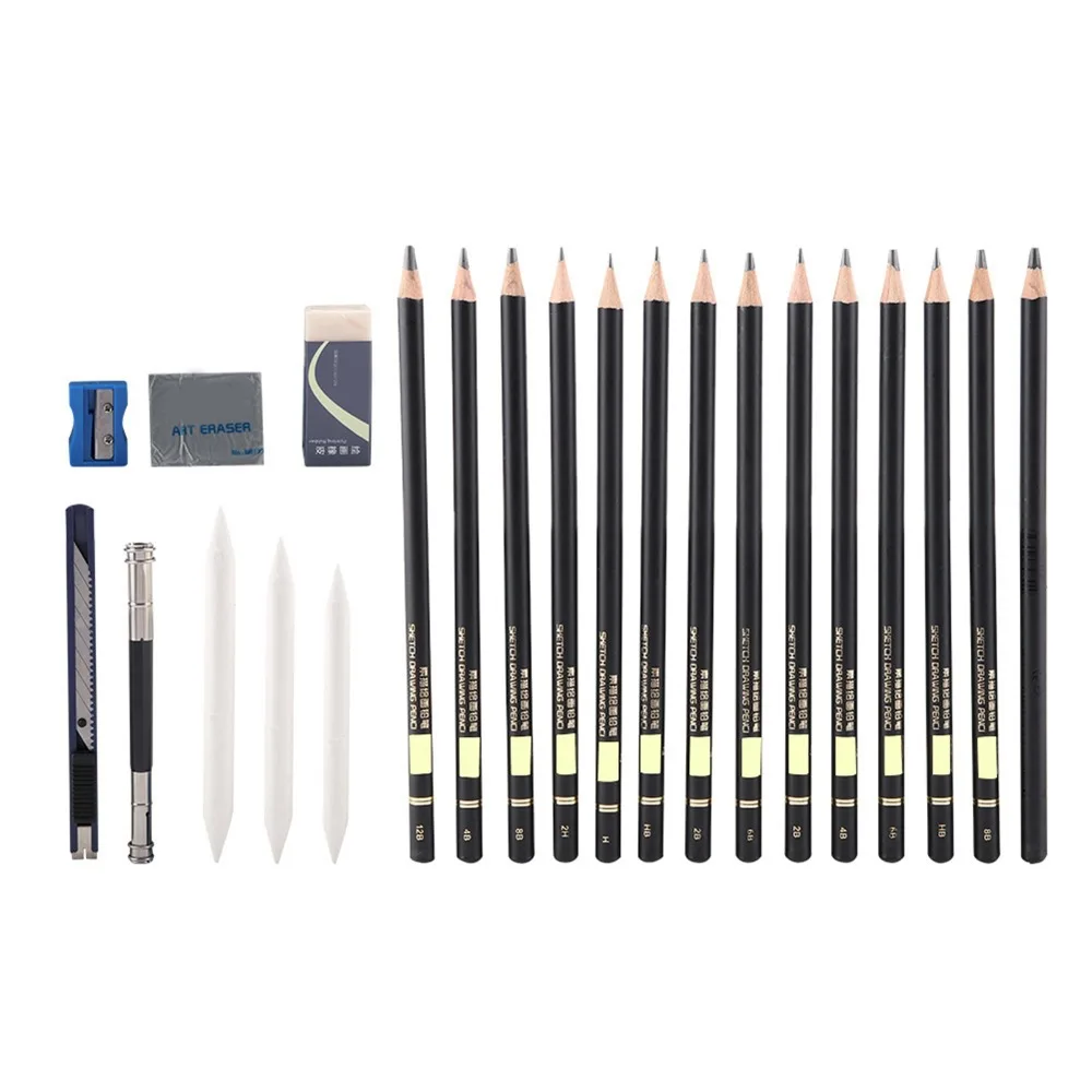 

29PCS Multiple Hardness Sketch Pencil Kit Portable Various Combinations Charcoal Sketch Pencils Practical Art Drawing Pencil Set