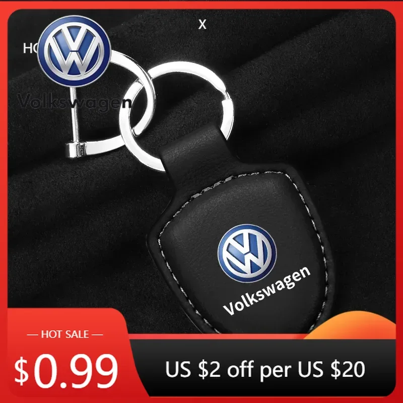 

For VW High-quality PU Leather Car Keychain Key Ring For VW Volkswagen Golf Polo Passat Tiguan Touran Jetta Keyring Pendant Ac