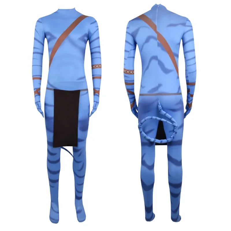 A Anime Movie Jake Sull Avatar Neytiri Cosplay Costume Blue Tight Fitting Jumpsuits Man Women Adult Bodysuit Halloween Party Sui