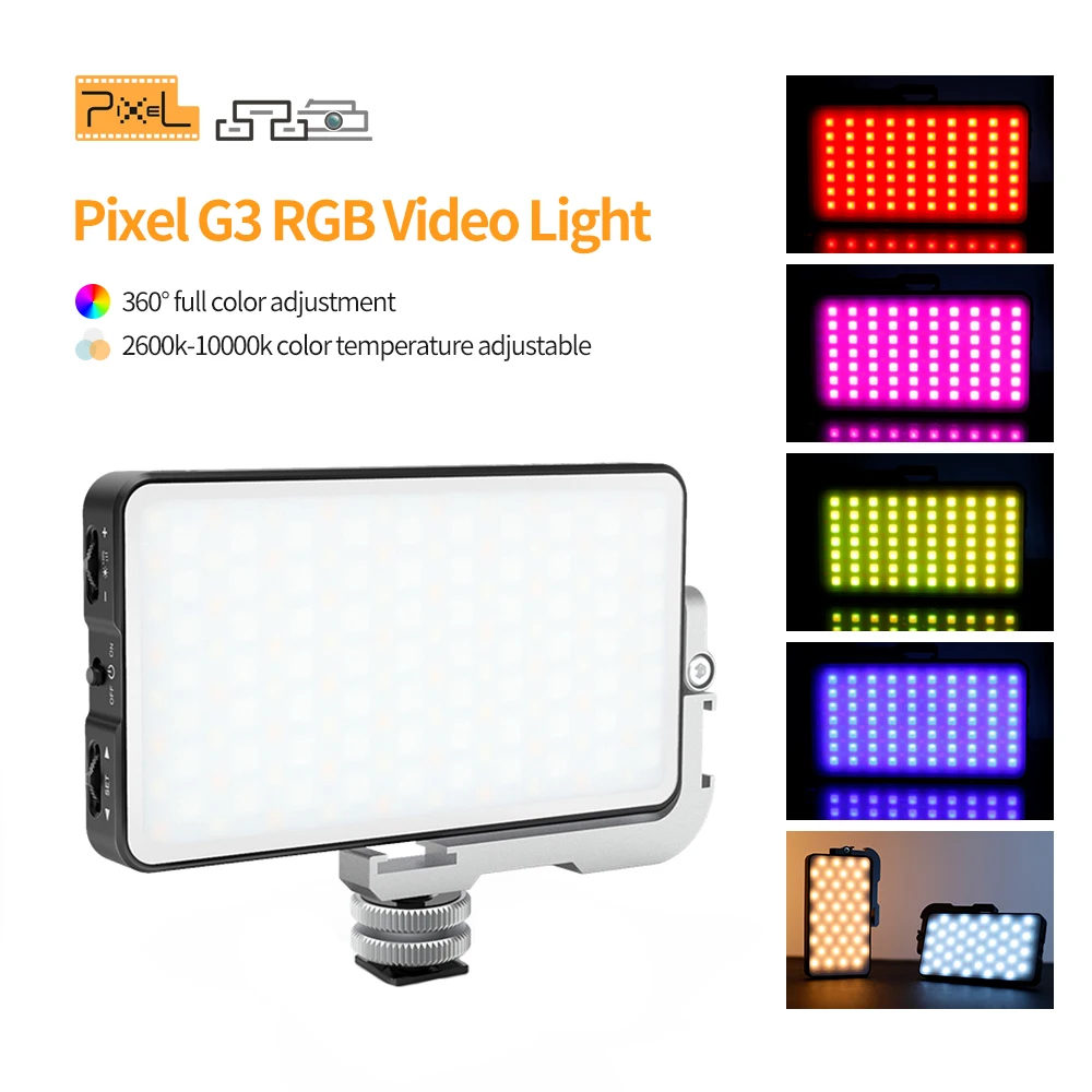 Pixel RGB Photography Video Light Ultra Slim Rechargeable LED Fill Video Lamp for YouTube Tiktok Shooting