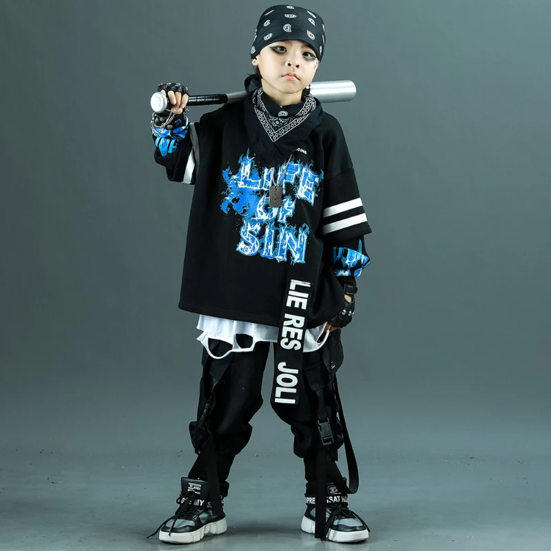 Children Tracksuit Kids Sport Sets Long Sleeve Top Pants 2pcs Boys Streetwear Outfits Fashion Hip Hop Sweatshirt Pants Costumes