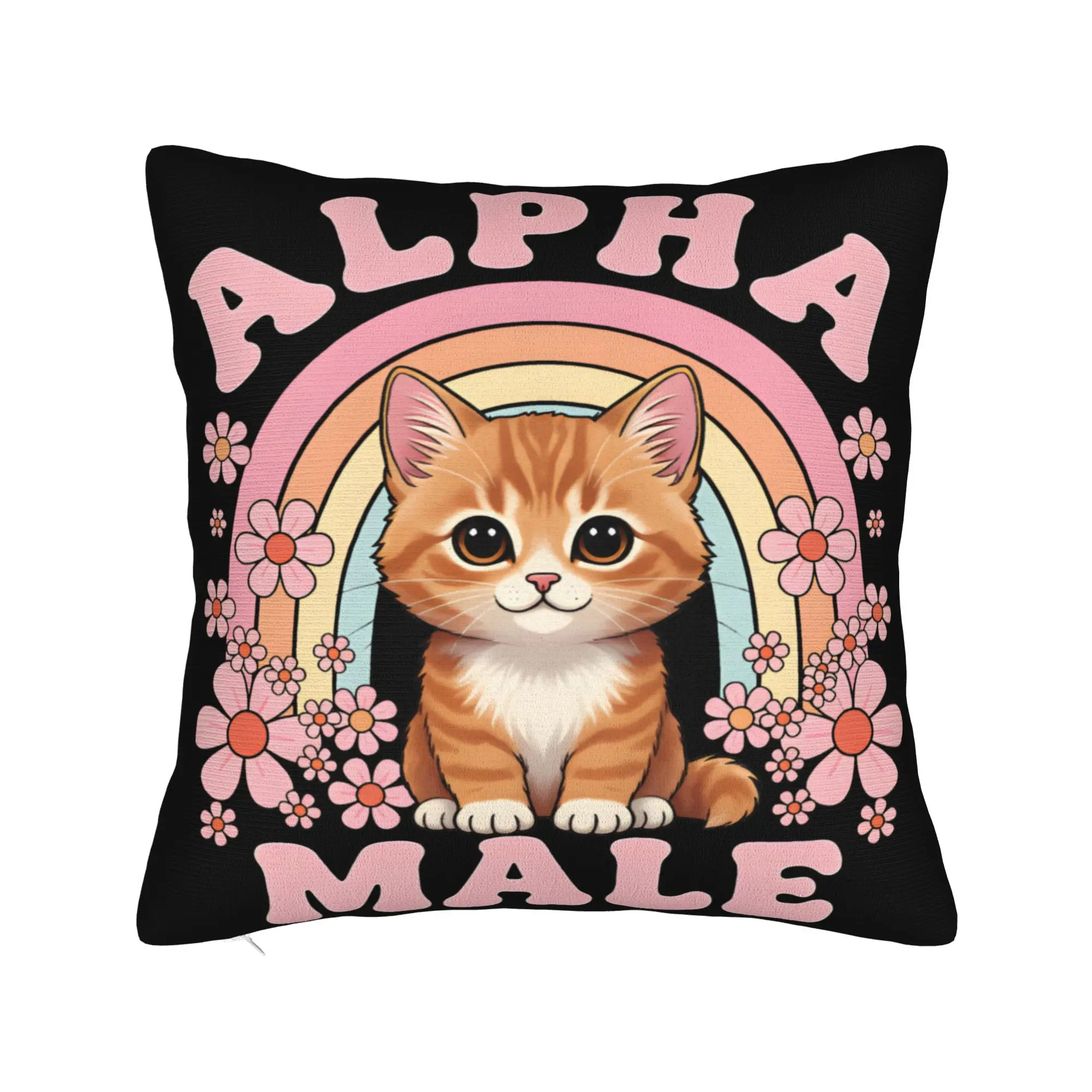 Alpha Male Cat Kitten Funny  Pillow Covers Merch Soft Cushion Cover Decorations  Pillow Case Cover Home Multi Size