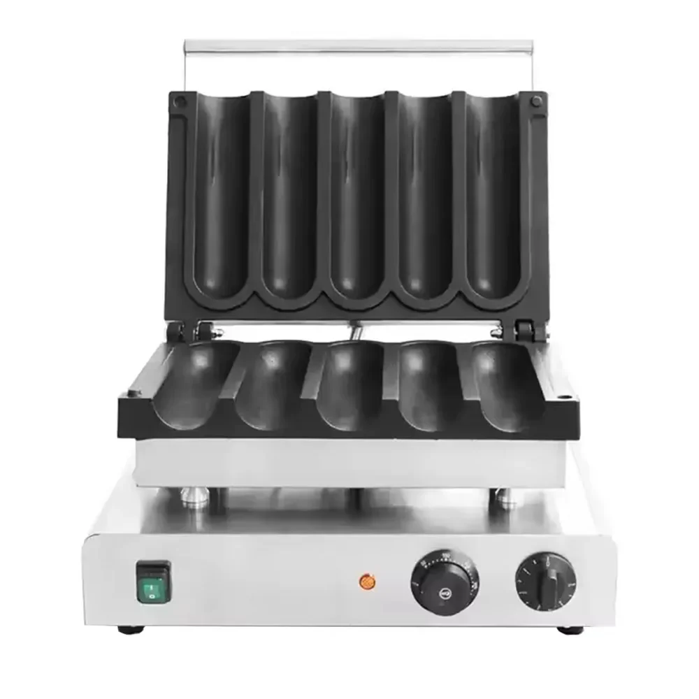 -For XEOLEO Home Commercial Use 5PCS Fresh Meat Chicken Rolls Waffle Maker Nonstick Pan Grasping Pancake Making Machine*