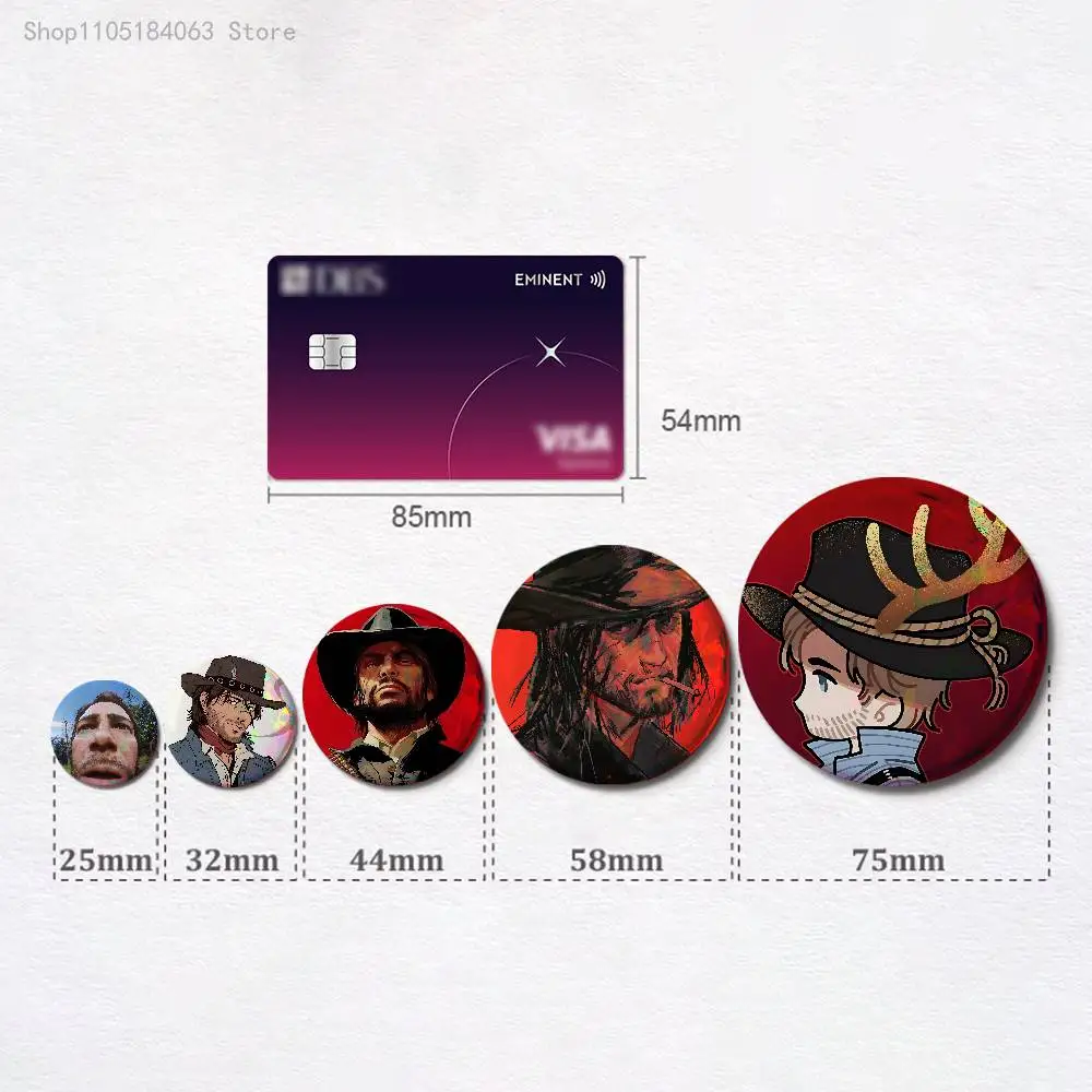 A-Arthur M-Morgan 32mm 58mm 75mm 44mm 25mm Anime Badges Brooches DIY Pins Decorations Birthday Gifts