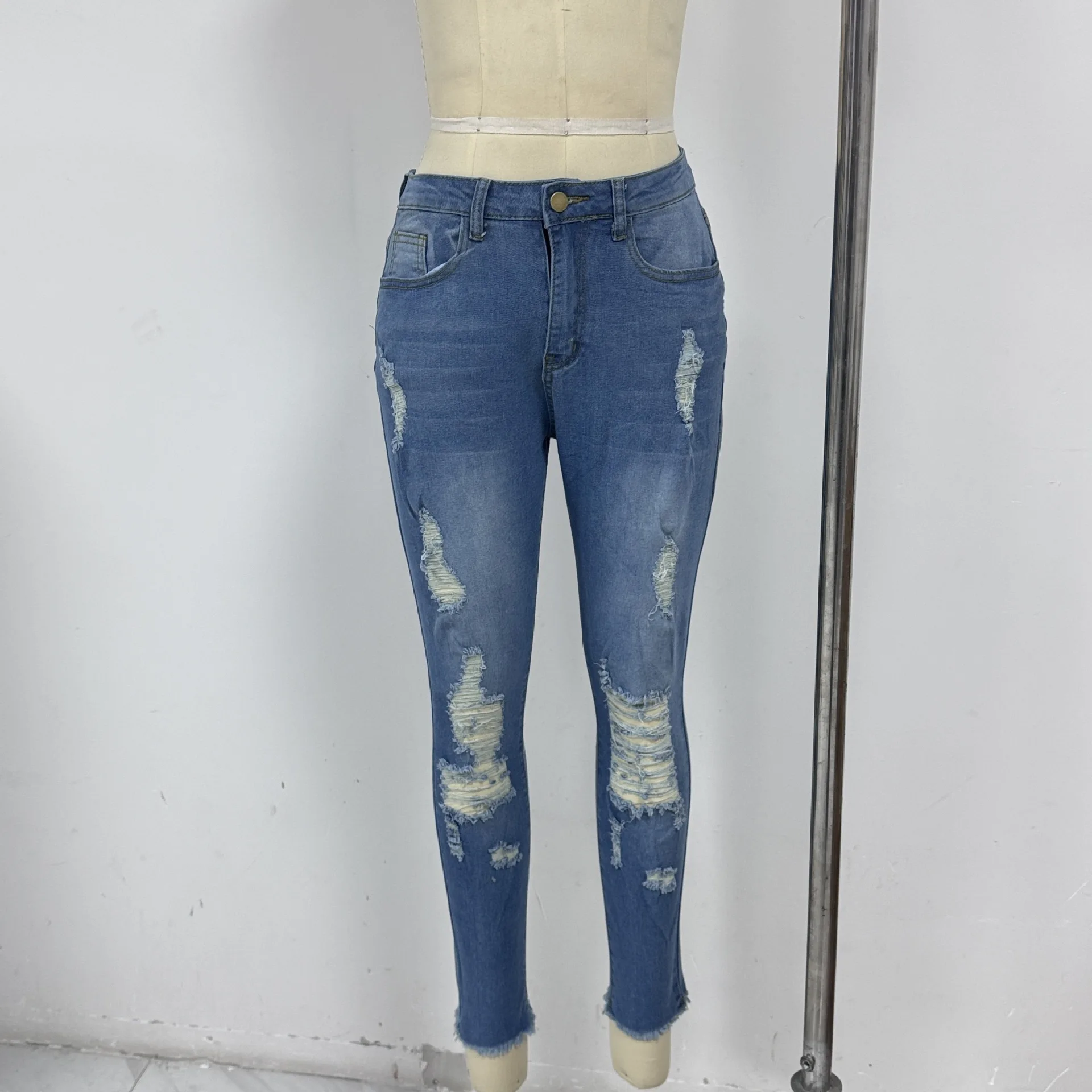 جينز ضيق مقاس كبير لعام 2025 للنساء |   الرجل Jeggings تمتد عالية الخصر |   سروال رصاص للتحكم في البطن بطول الكاحل للخريف